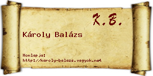 Károly Balázs névjegykártya