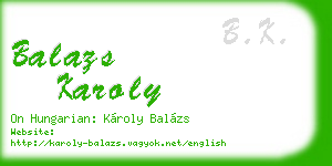 balazs karoly business card