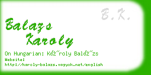 balazs karoly business card